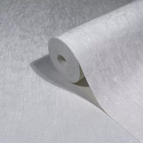 Ritus: Fényes fehér vakolatmintás egyszínű matt texturált (mosható) vlies-vinyl tapéta