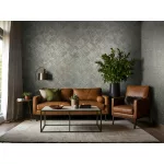 Ritus: Kékesszürke alapon bronz vakolatmintás egyszínű matt texturált (mosható) vlies-vinyl tapéta