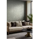 Ritus: Kékesszürke alapon bronz vakolatmintás egyszínű matt texturált (mosható) vlies-vinyl tapéta