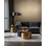 Ritus: Fényes aranybarna vakolatmintás egyszínű matt texturált (mosható) vlies-vinyl tapéta