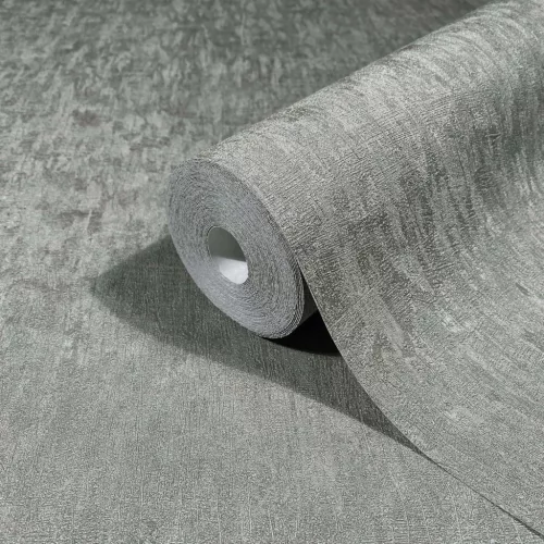 Ritus: Fényes szürke vakolatmintás egyszínű matt texturált (mosható) vlies-vinyl tapéta