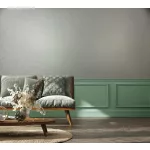 Ritus: Szürkésfehér alapon fémes halványkék virág mintás (mosható) vlies-vinyl tapéta