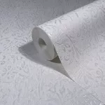 Ritus: Fehér alapon fémes gyöngyházfehér virág mintás (mosható) vlies-vinyl tapéta