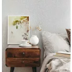 Ritus: Fehér alapon fémes gyöngyházfehér virág mintás (mosható) vlies-vinyl tapéta