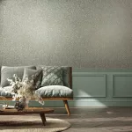 Ritus: Szürke alapon fémes arany virág mintás (mosható) vlies-vinyl tapéta