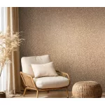 Ritus: Barna alapon fémes bronz virág mintás (mosható) vlies-vinyl tapéta