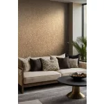 Ritus: Barna alapon fémes bronz virág mintás (mosható) vlies-vinyl tapéta