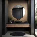 Ritus: Barna alapon fémes bronz virág mintás (mosható) vlies-vinyl tapéta