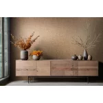 Ritus: Barna alapon fémes bronz virág mintás (mosható) vlies-vinyl tapéta