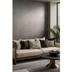 Ritus: Barnáslila alapon fémes bronz virág mintás(mosható) vlies-vinyl tapéta