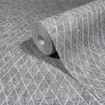 Ritus: Modern ezüst szürke rombusz mintás (mosható) vlies-vinyl tapéta