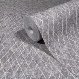   Ritus: Modern ezüst szürke rombusz mintás (mosható) vlies-vinyl tapéta