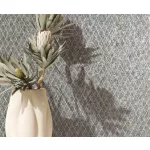 Ritus: Modern ezüst szürke rombusz mintás (mosható) vlies-vinyl tapéta