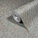 Ritus: Modern barna-kék rombusz mintás (mosható) vlies-vinyl tapéta