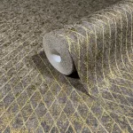 Ritus: Modern barna-arany rombusz mintás (mosható) vlies-vinyl tapéta