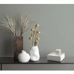 Ritus: Matt zöldes-szürke beton hatású (mosható) vlies-vinyl tapéta