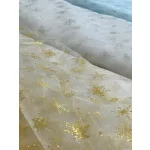 Glitteres farsangi/karácsonyi organza hópelyhekkel: ARANY