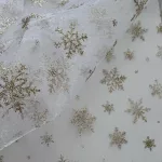 Glitteres farsangi/karácsonyi organza hópelyhekkel: ARANY
