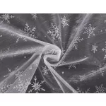 Glitteres farsangi/karácsonyi organza hópelyhekkel: EZÜST