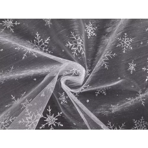 Glitteres farsangi/karácsonyi organza hópelyhekkel: EZÜST