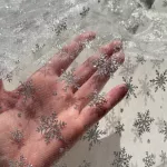 Glitteres farsangi/karácsonyi organza hópelyhekkel: EZÜST