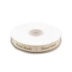 Hand made feliratos 15mm széles pamut szalag