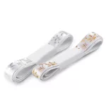 Karácsonyi szatén szalag: Fehér a. EZÜST hologr. hópelyhes 16 mm széles