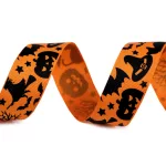 Ripsz szalag Halloweenes mintákkal 25 mm-es