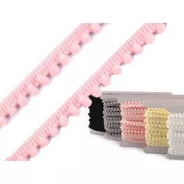   Mini POM-POM (bojt) szalag több színben - Paszomány szélessége 11 mm, bojtokkal Ø5 mm