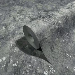   Naomi: Modern sötétszürke - fényes ezüst betonhatású (mosható) vlies alapon hab felületű tapéta