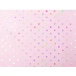 Rózsaszín organza hologramos/szivárványos pöttyökkel 