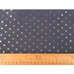 Babakék organza hologramos/szivárványos pöttyökkel 