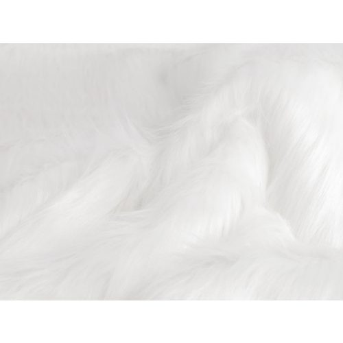 AKCIÓS: Fehér hosszúszőrű műszőrme (5,5-6 cm hosszú)