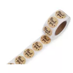 Papír öntapadós ragasztó TÖBB FAJTA Handmade with love, thank you Ø25 mm