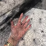 0,85 m EGYBEN KÉRHETŐ Fekete pókhálós ORGANZA Halloween-re (Wednesday jelmeznek)