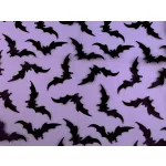 Halloween denevér mintás sifon anyag: LILA