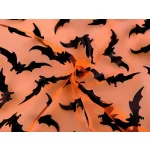 Halloween denevér mintás sifon anyag: NARANCSSÁRGA