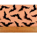Halloween denevér mintás sifon anyag: NARANCSSÁRGA