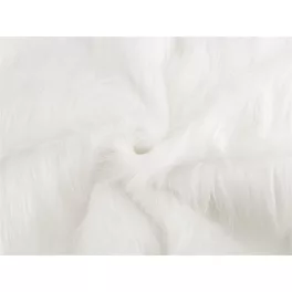 Fehér hosszúszőrű műszőrme (5,5-6 cm hosszú)