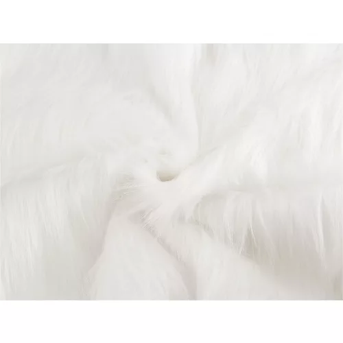Fehér hosszúszőrű műszőrme (5,5-6 cm hosszú)