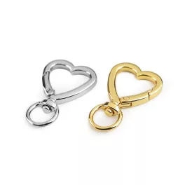   Szívecske fém karabiner forgós fejjel (1 cm-es) több színben