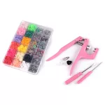 Rózsaszín kézi prés, patent és bébi patent készlet