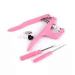 Rózsaszín kézi prés, patent és bébi patent készlet