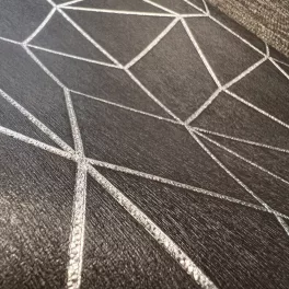   Metálos kollekció Speciel FX2: Antracit geometrikus háló mintás (mosható) vlies-vinyl tapéta
