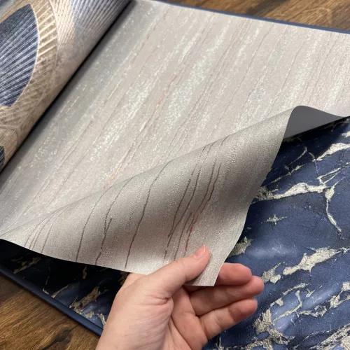 Metálos kollekció Speciel FX2: Mokkabarna bronz-ezüst erezetcsíkos (mosható) vlies-vinyl tapéta