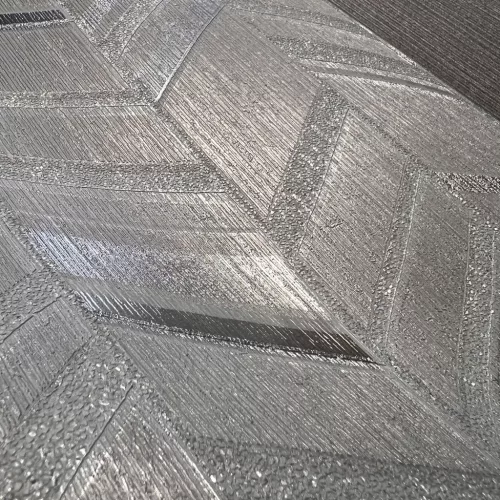 Metálos kollekció Speciel FX2: Ezüstös halszálka-chevron mintás (mosható) vlies-vinyl tapéta