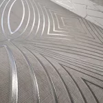 Metálos kollekció Speciel FX2: Ezüstbézs geometrikus ívmintás (mosható) vlies-vinyl tapéta