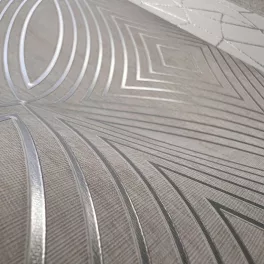   Metálos kollekció Speciel FX2: Ezüstbézs geometrikus ívmintás (mosható) vlies-vinyl tapéta
