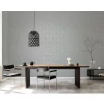 Metálos kollekció Speciel FX2: Ezüstbézs geometrikus ívmintás (mosható) vlies-vinyl tapéta