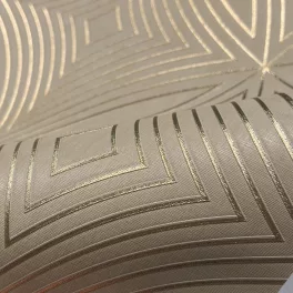   Metálos kollekció Speciel FX2: Krém-arany geometrikus ívmintás (mosható) vlies-vinyl tapéta